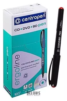 Mаркер для Cd/dvd 1.0 мм, Centropen 4606, красный