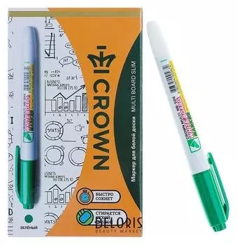 Маркер для доски 2.0 мм Crown Multi Board Slim Wb-505, зелёный