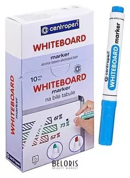 Маркер для доски Centropen 8559, 2.5 мм, пулевидный, голубой