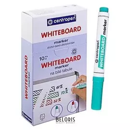 Маркер для доски Centropen 8569, скошенный, 1.5-5.0 мм, зелёный