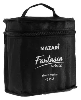 Маркер худож набор Mazari Fantasia 48цв (2ст:пулевид3.0/клиновид6.2) текстильный чехол