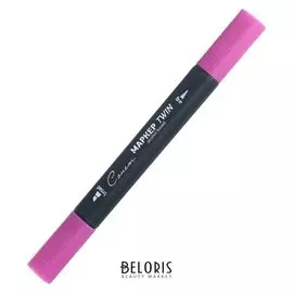 Маркер художественный «Сонет», спиртовая основа, цикламен, двусторонний: пулевидная/скошенная