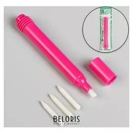 Маркер-корректор для удаления лака без пропитки, 4 насадки, цвет розовый