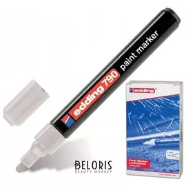 Маркер-краска лаковый Edding "790", 2-4 мм, серебряный, круглый наконечник, пластиковый корпус