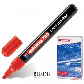 Маркер-краска лаковый Edding "790", 2-4 мм, красный, круглый наконечник, пластиковый корпус