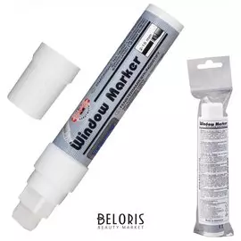 Маркер меловой Koh-i-noor, 2-15 мм, белый, влагостираемый, для гладких поверхностей, скошенный наконечник, 7791150001ps