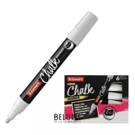 Маркер меловой Luxor "Chalk Marker" 1мм, белый 3044