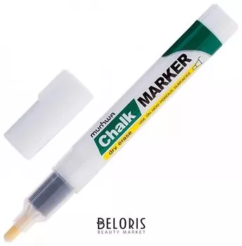 Маркер меловой 3 мм, белый, сухостираемый, для гладких поверхностей Chalk Marker