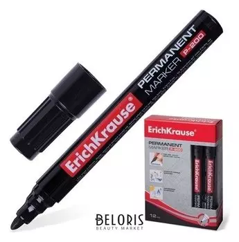 Маркер перманентный (нестираемый) черный, круглый наконечник, 0,8-2,2 мм P-200