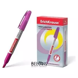 Маркер текстовыделитель 0.6-4.0 мм Erich Krause V-15 фиолетовый, флуоресцентные чернила на водной основе