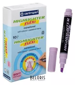 Маркер текстовыделитель 1-5.0 мм Centropen "Flexi 8542/57 Soft" пастель фиолетовый