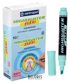Маркер текстовыделитель 1-5.0 мм Centropen "Flexi 8542/58 Soft", пастель голубой