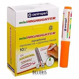 Маркер-текстовыделитель 4.6 мм Centropen 8052, короткий, оранжевый