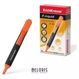 Маркер-текстовыделитель Erichkrause "Liquid H-30", оранжевый, жидкие чернила
