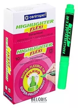 Маркер-текстовыделитель Flexi 8542, зелёный