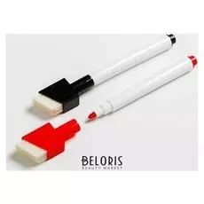 Маркеры на водной основе со стиралкой и магнитом 2 шт., цвет чёрный и красный