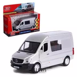 Машина Mercedes-benz Sprinter,14 см, открываются двери, инерция, цвет серебристый
