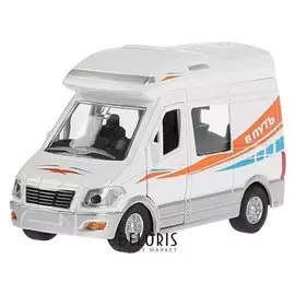 Машина металлическая «Дом на колесах» 13,5 см, световые и звуковые эффекты, открываются двери, инерция