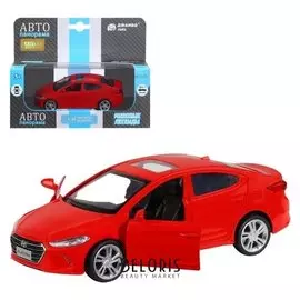 Машина металлическая Hyundai Elantra, 1:39, инерция, открываются двери, цвет красный