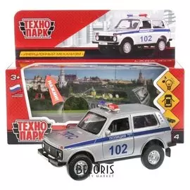 Машина металлическая, инерционная «Lada 4x4. полиция» 12 см, световые и звуковые эффекты, открывающиеся двери