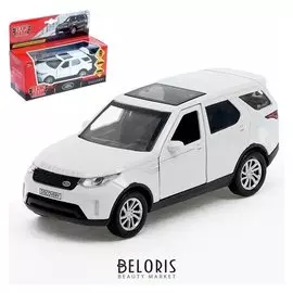 Машина металлическая инерционная Land Rover Discovery, цвет белый, открываются двери, 12 см