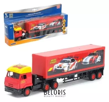 Машина металлическая «Камаз. автогонки» 31 см, световые и звуковые эффекты, открывающиеся двери, инерционная