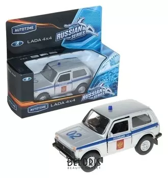 Машина металлическая Lada 4x4 «Полиция» открываются передние двери, инерционная, 1:36