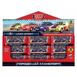 Машина металлическая Lada 7,5 см в спорт окрасе, дисплей