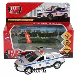 Машина металлическая Lada Vesta Sw Cross полиция, 12 см