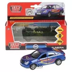 Машина металлическая «Nissan Almera. спорт», 12см,открывающиеся двери и багажник, инерционная