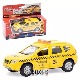 Машина металлическая Nissan Terrano «Такси», 12 см, инерционная