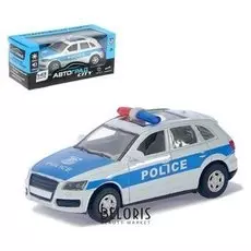 Машина металлическая «Полицейский джип» инерционная, свет и звук, масштаб 1:43