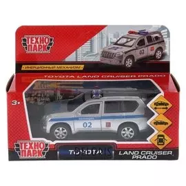 Машина металлическая полиция 12см открывающиеся двери и багажник инерционная Toyota Frado