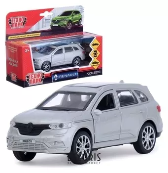 Машина металлическая Renault Koleos, 12 см, открывающиеся двери, инерционная, цвет серебристый