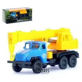 Машина металлическая Строительный кран инерционная масштаб 1:43