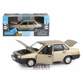 Машина металлическая «Ваз 21099» 1:22, инерция, цвет золотой, открываются двери, капот и багажник