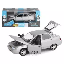 Машина металлическая «Ваз 2112», инерция, открываются двери, капот и багажник, цвет серебро