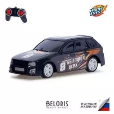 Машина радиоуправляемая «RUS Авто - быстрее всех», работает от батареек, цвет чёрный