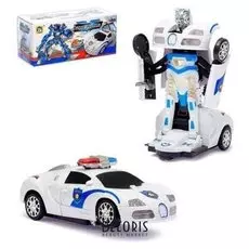 Машина-трансформер Коп световые и звуковые эффекты, работает от батареек