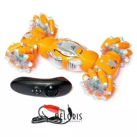 Машинка-перевёртыш Hyper с управлением жестами гиропульт, работает от аккумулятора, цвет оранжевый