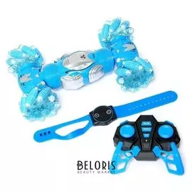 Машинка-перевёртыш Hyper с управлением жестами, работает от аккумулятора, цвет синий