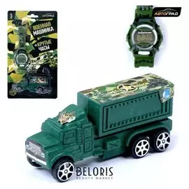Машинка с часами, военный