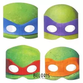 Маска «Черепашки-ниндзя», бумажная, набор 8 шт., на резинке