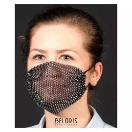 Маска декоративная, полупрозрачная, цвет белый в чёрном