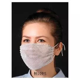 Маска декоративная, полупрозрачная, цвет радужный в белом