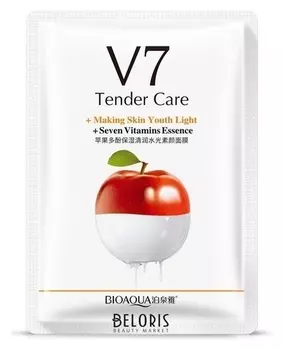 Омолаживающая тканевая маска для лица с комплексом витаминов V7 и экстрактом яблока