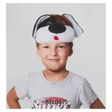 Маска на резинке «Пёсик коричневый с пятном»