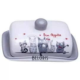 Масленка керамическая Коты-Поварята