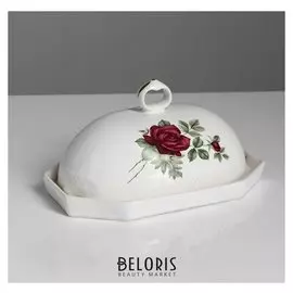 Масленка "Колечко", рифлёная, цветы