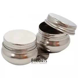 Масленка металлическая двойная с крышкой, диаметр 4,2 см, высота 2 см